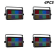 Lot de 4 mini stroboscopes LED 60 W RGB et blanc, DMX512 et mode sonore