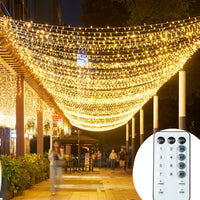 Guirlande lumineuse féerique fil transparent blanc chaud, 10 à 100 m, télécommande