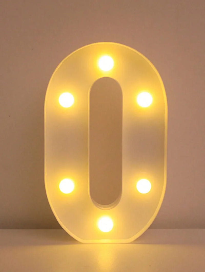 Lettre lumineuse LED 22 cm à piles, A à Z et 0 à 9