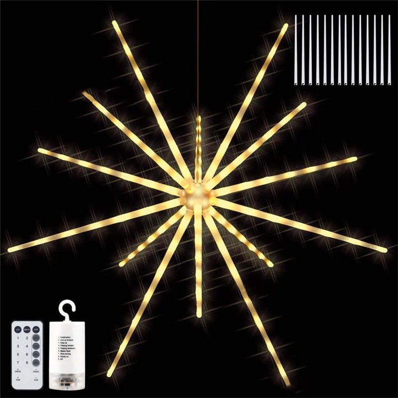 Étoile LED suspendue effet feu d'artifice – version blanc chaud