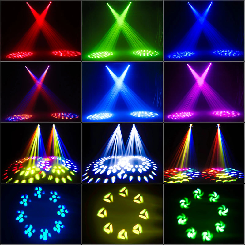 Lyre beam 10R 280 W – faisceaux croisés colorés et motifs de gobos