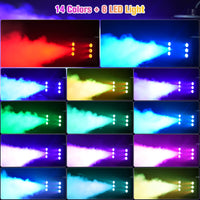 Machine à fumée 1500 W à 6 LED RGB avec télécommande sans fil, réservoir 1 L