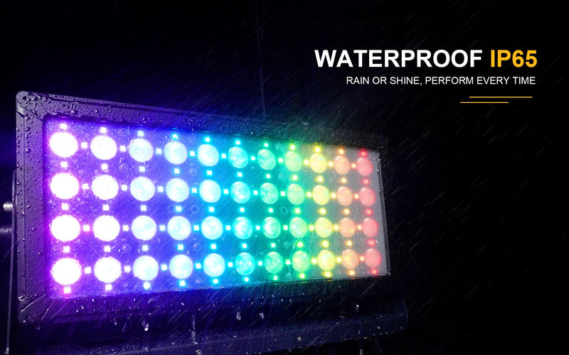 Projecteur LED extérieur IP65 44 x 10 W – projecteur allumé sous la pluie, indice IP65