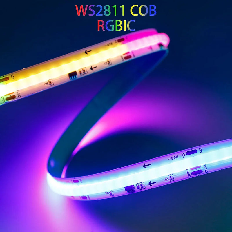 Ruban LED COB RGBIC adressable WS2811, 576 ou 720 LED/m