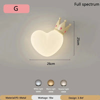 Applique murale nuage LED 18 W pour chambre d'enfant, cœur ou couronne