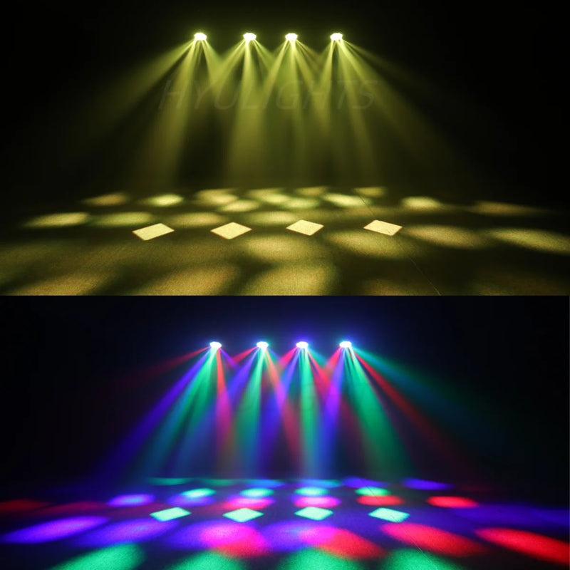 Lyre LED beam wash œil d'abeille 7 x 40 W, anneau halo, zoom 3° à 60°