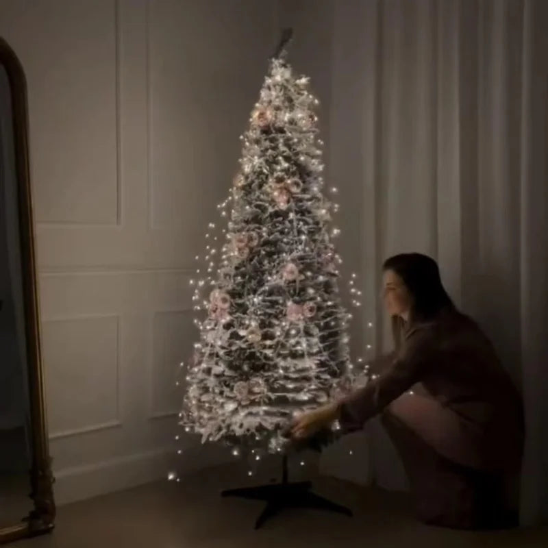 Sapin de Noël pliable pré-décoré lumineux – mise en place du sapin au pied