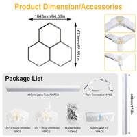 Plafonnier LED hexagonal garage blanc 6500 K, 1 à 14 hexagones