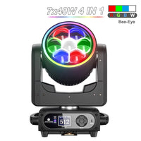 Lyre LED wash 7 x 40 W œil d'abeille à anneau – lyre RGBW 4 en 1 à anneau coloré