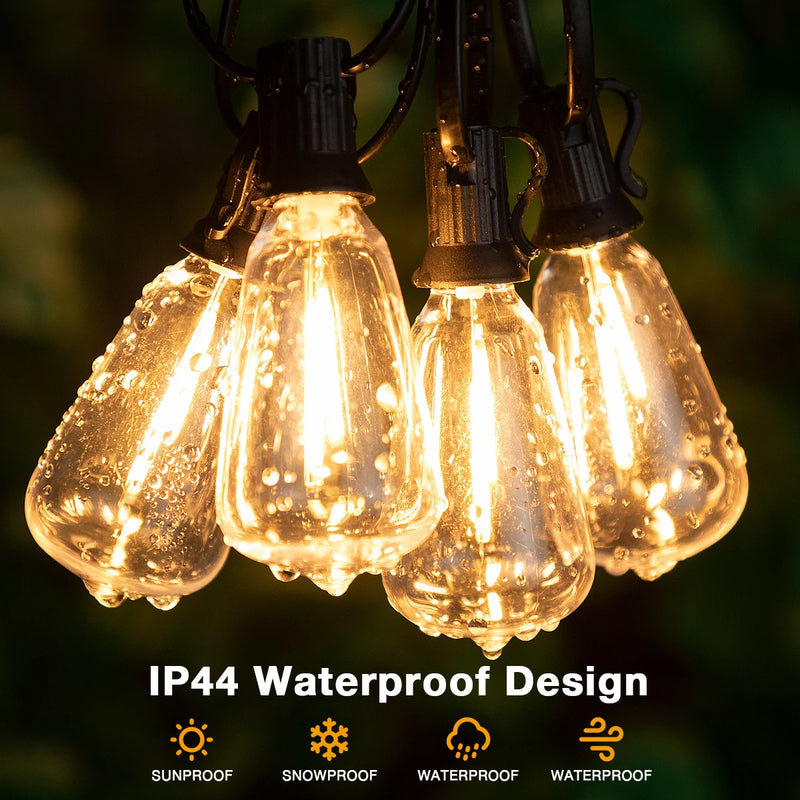 Guirlande guinguette extérieur LED connectable, ampoules incassables IP44, 10 ou 20 m