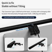 Barre lumineuse écran USB-C – clip de fixation en une seconde et prise USB-C