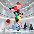Décoration de Noël gonflable suspendue : Père Noël, renne et bonhomme de neige