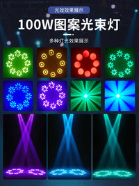Lyre beam LED 100 W, prisme à 8 faces, 8 gobos, DMX 12 canaux