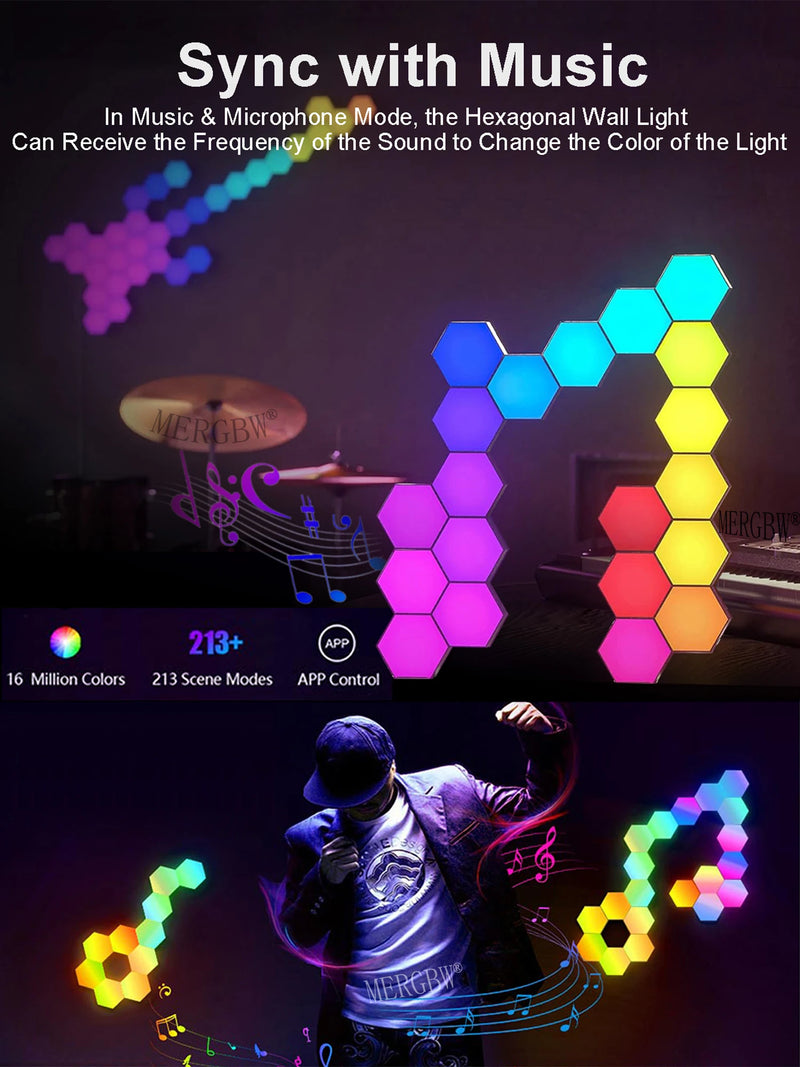 Lampes hexagonales modulaires RGB – vue 14