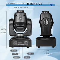 Lot de 2 mini lyres LED spot 60 W – dimensions et afficheur à quatre boutons