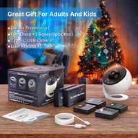 Projecteur galaxie veilleuse, 13 disques de film, minuterie, USB-C