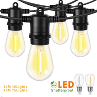 Guirlande guinguette extérieur S14, ampoules LED compatibles variateur, 10 ou 15 m