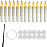 Bougies flottantes LED – 12 bougies avec 1 baguette magique, fil de pêche et crochets