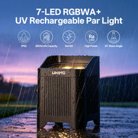 Uplight PAR LED sans fil IP65 sur batterie, 7 LED RGBWA UV 20 W