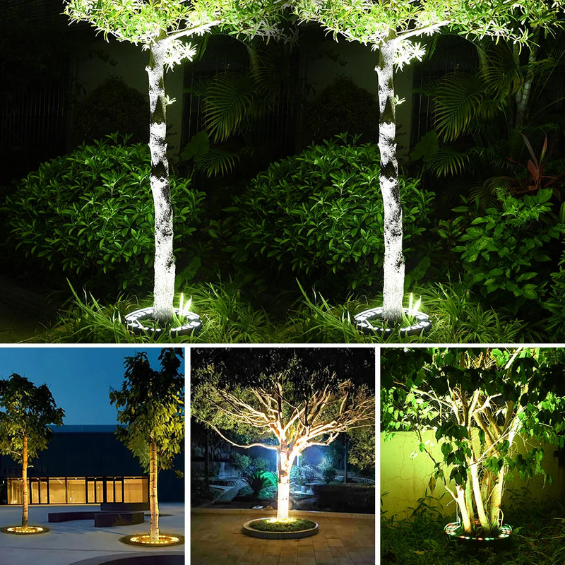 Spot arbre extérieur LED lot de 5 – arbres éclairés la nuit dans un jardin et sur une place