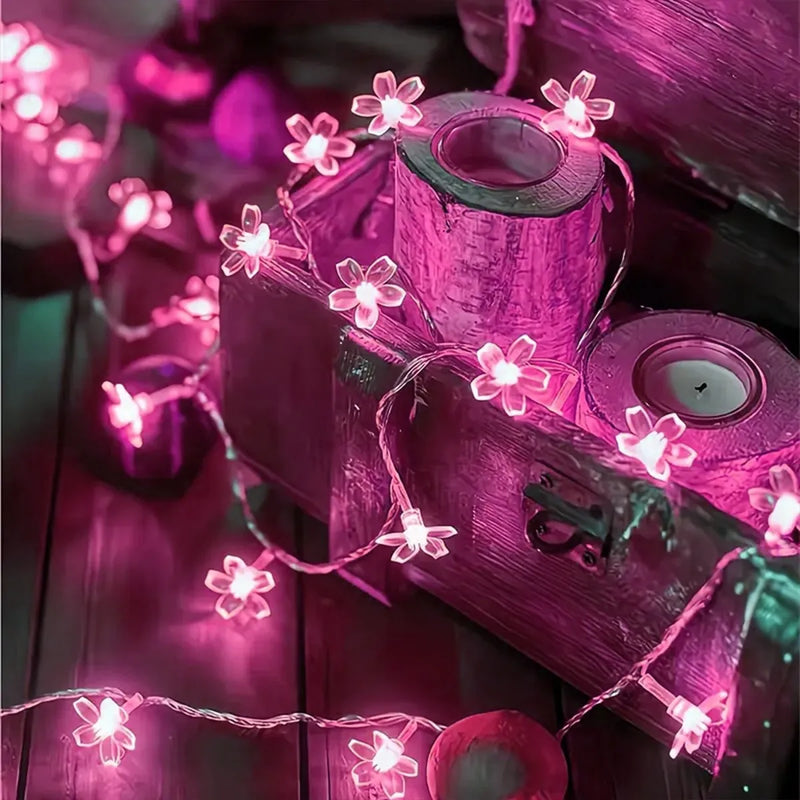 Guirlande lumineuse fleurs de cerisier, 10 m, 80 LED, 8 modes