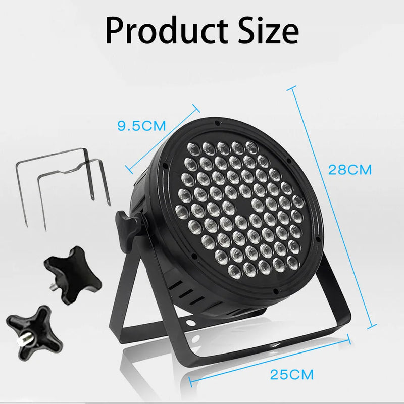 Projecteur PAR LED RGB 60 LED, lot de 12, DMX 512, mode sonore