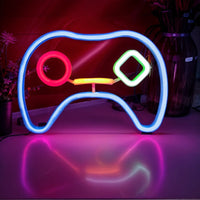 Néon LED déco gaming et chambre, 23 motifs au choix, piles ou USB