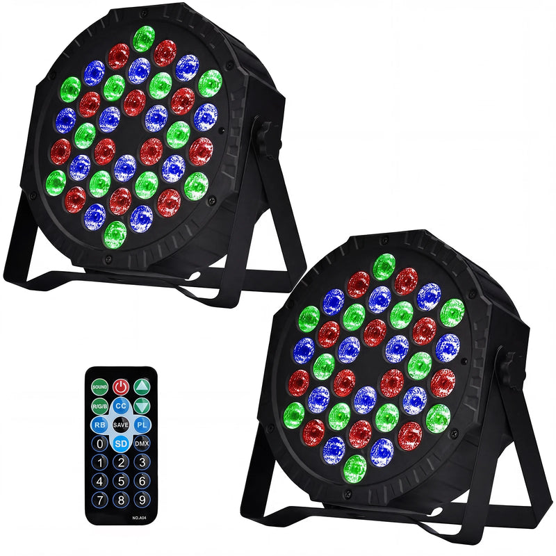 Projecteurs PAR LED 36 W RGB, lot de 2, télécommande infrarouge et DMX