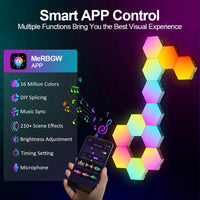 Panneau LED hexagonal mural RGB, application, télécommande, lot de 8 à 20