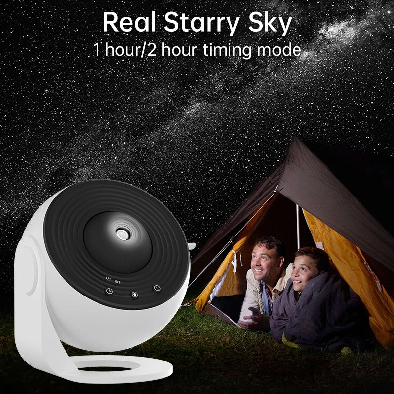 Projecteur ciel étoilé galaxie 12 scènes, rotation 360° et minuterie