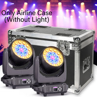 Flight case à roulettes pour 2 lyres wash 19 x 15 W