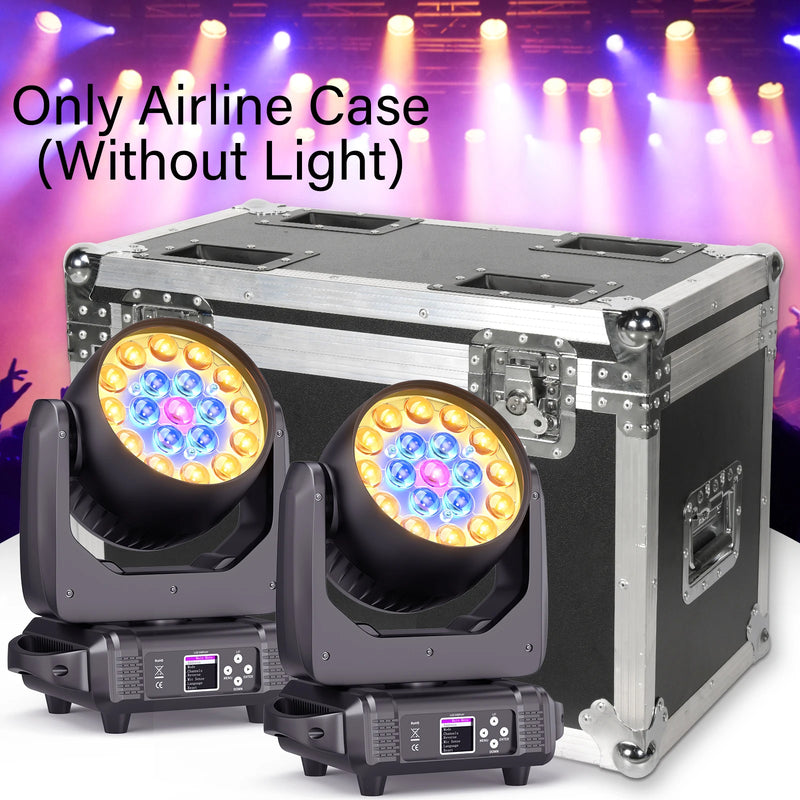 Flight case à roulettes pour 2 lyres wash 19 x 15 W