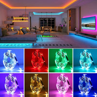 Ruban LED RGB à piles – salon et chambre éclairés, rendu des couleurs
