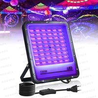 Projecteur lumière noire LED UV 395 nm, 50 à 150 W, 1 ou 2 pièces