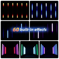 8 tubes LED pixel sans fil sur batterie IP65 avec flight case et application