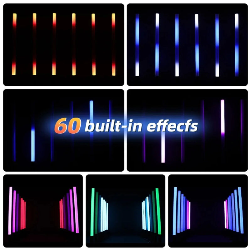 8 tubes LED pixel sans fil sur batterie IP65 avec flight case et application
