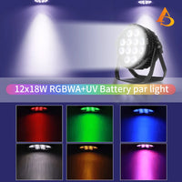 Projecteur PAR LED sur batterie IP65 – effets de couleurs : rouge, vert, bleu, blanc, ambre et rose