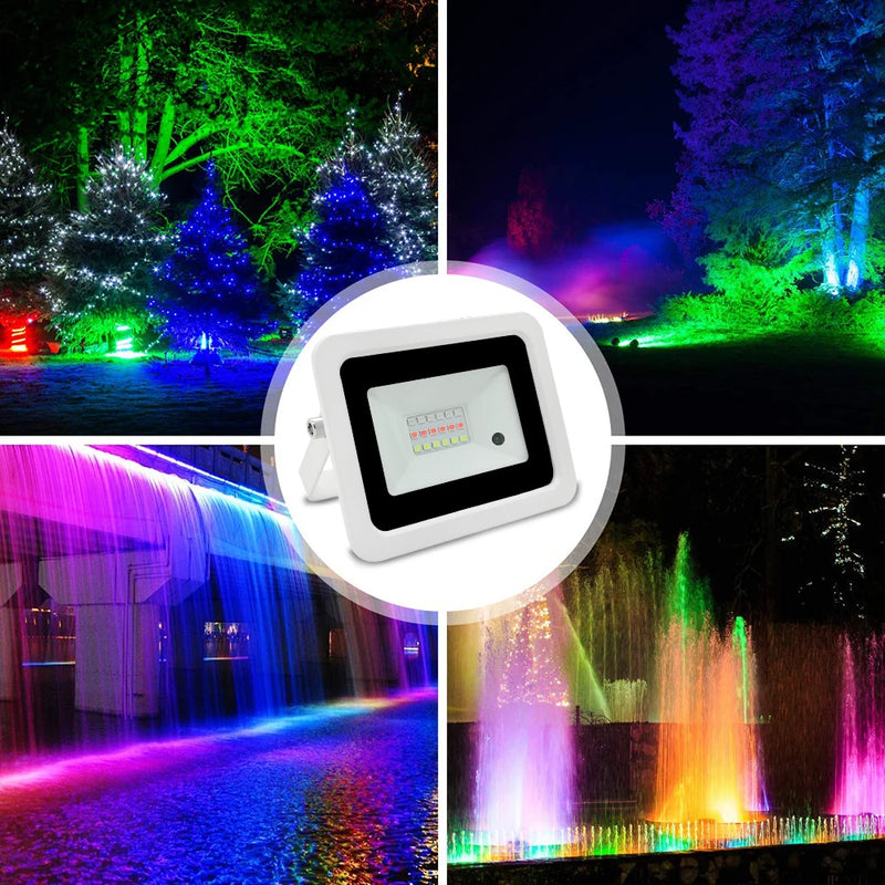 Projecteur LED RGB IP68 – jardin, arbres, cascade et fontaine éclairés