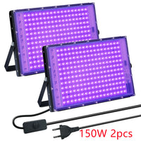 Projecteur lumière noire UV – lot de 2 projecteurs 150 W à boîtier noir