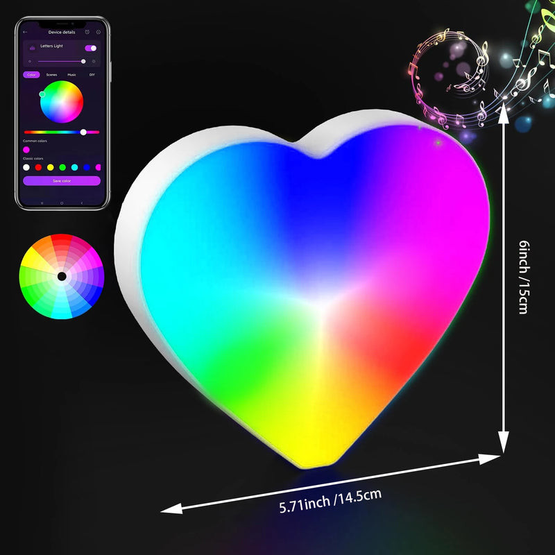 Lettres lumineuses LED RGB 15 cm – cœur