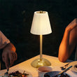 Lampe de table sans fil plissée, abat-jour tissu, 29,5 cm, 4 coloris