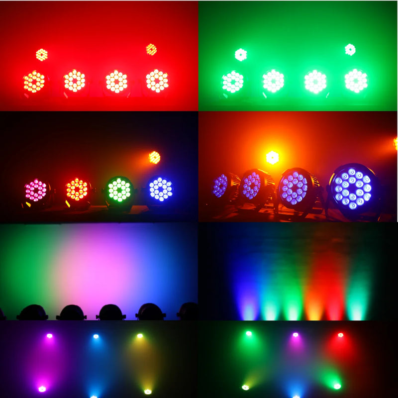 Projecteur PAR LED étanche IP65, 18 LED RGBW ou RGBWA UV, DMX