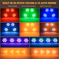 Projecteur vintage 350 W à 7 cellules hexagonales – 20 couleurs statiques et 10 modes automatiques