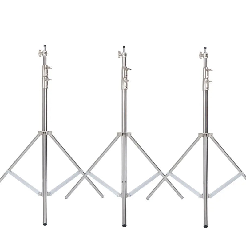 Trépied d'éclairage 2,8 m – lot de 3 trépieds inox