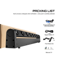 Barre LED à tête mobile 8 x 12 W RGBW, 107 cm, DMX 10 ou 38 canaux