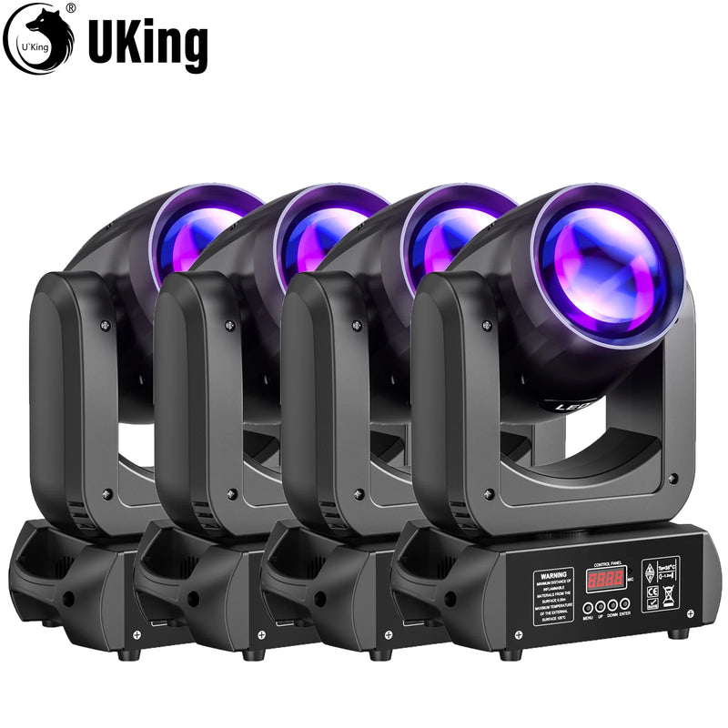 Lot de 4 lyres LED beam 150 W – les quatre lyres alignées