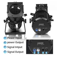 Lot de 2 projecteurs de découpe LED 200 W, blanc chaud et froid, zoom, DMX