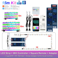 Ruban LED COB RGB adressable, Wi-Fi, télécommande, kit 1 à 25 m