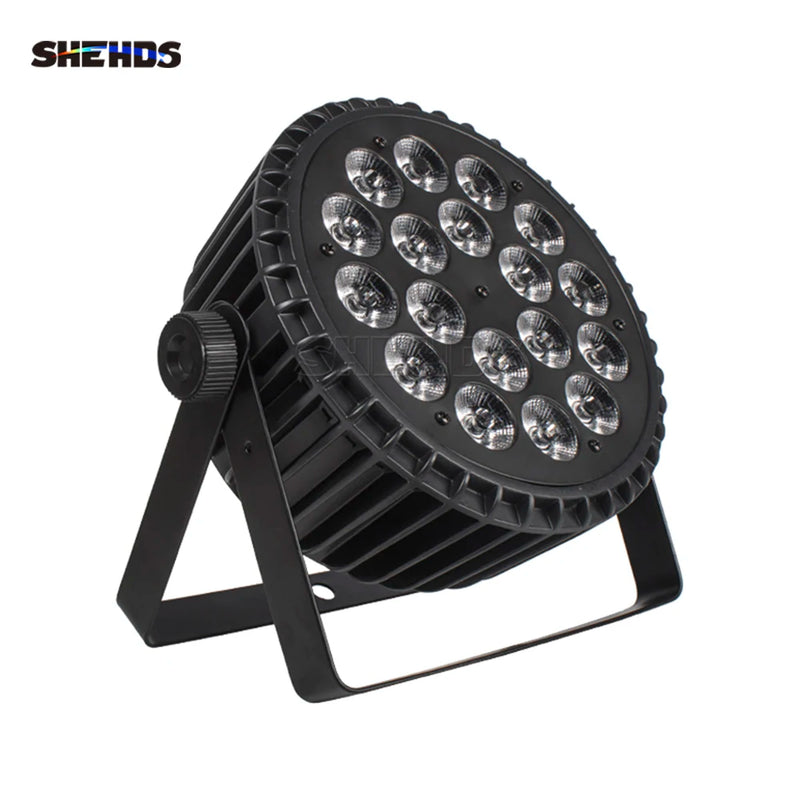 Par LED DMX plat ou IP65, 18 LED RGBW ou RGBWA UV