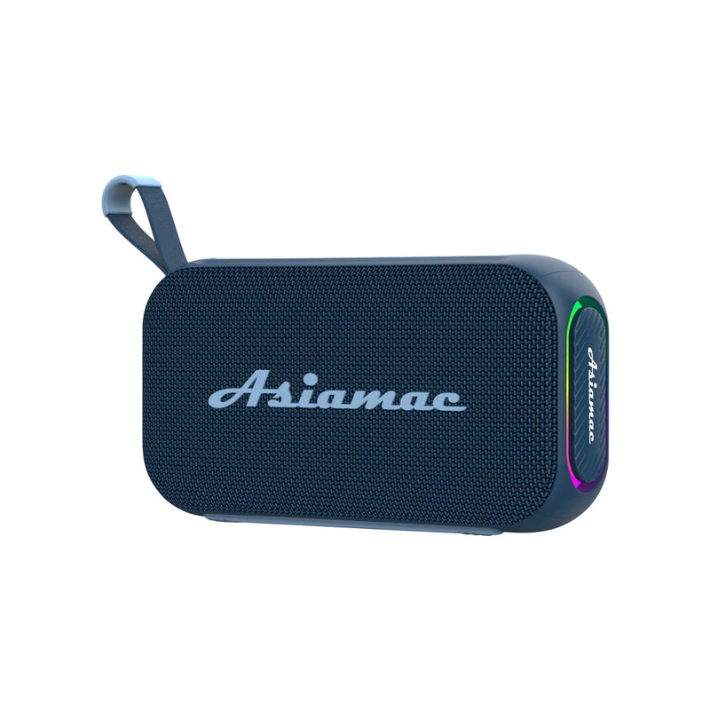 Enceinte Bluetooth lumineuse portable – version bleu marine, vue de face